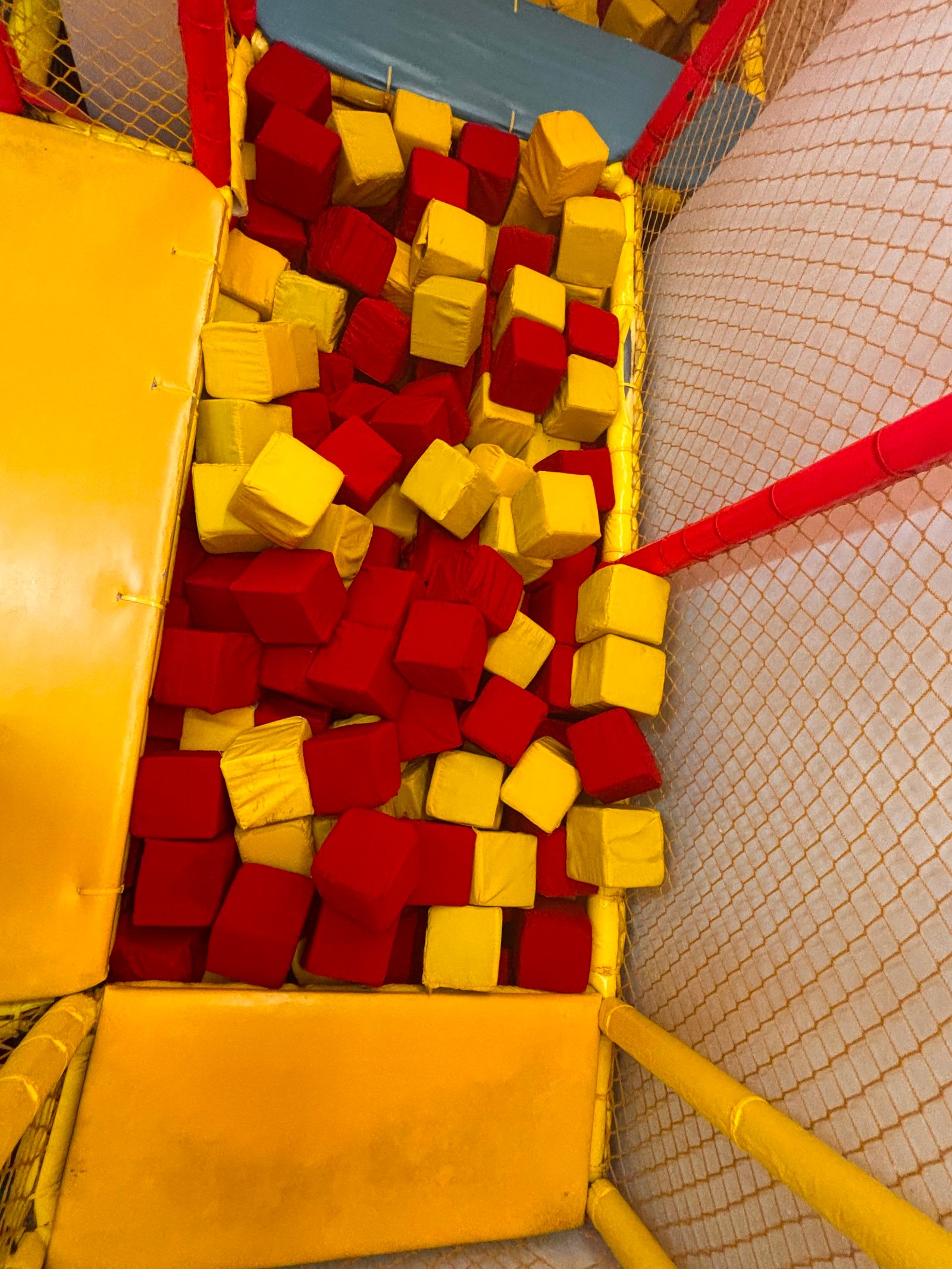A bright slide inside the play centre